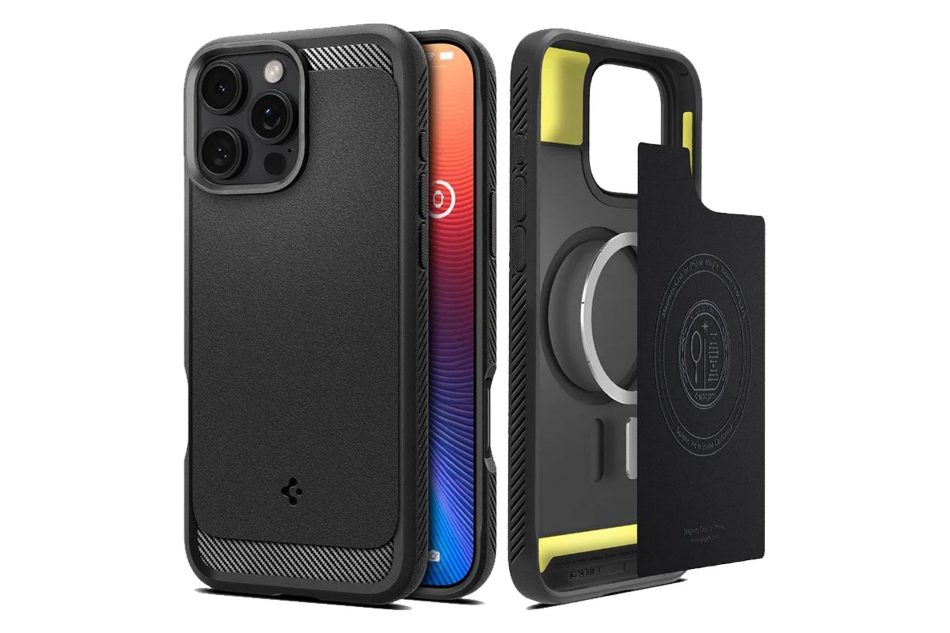 قاب گوشی اسپیگن مدل Rugged Armor MagFit مناسب اپل iPhone 16 Pro