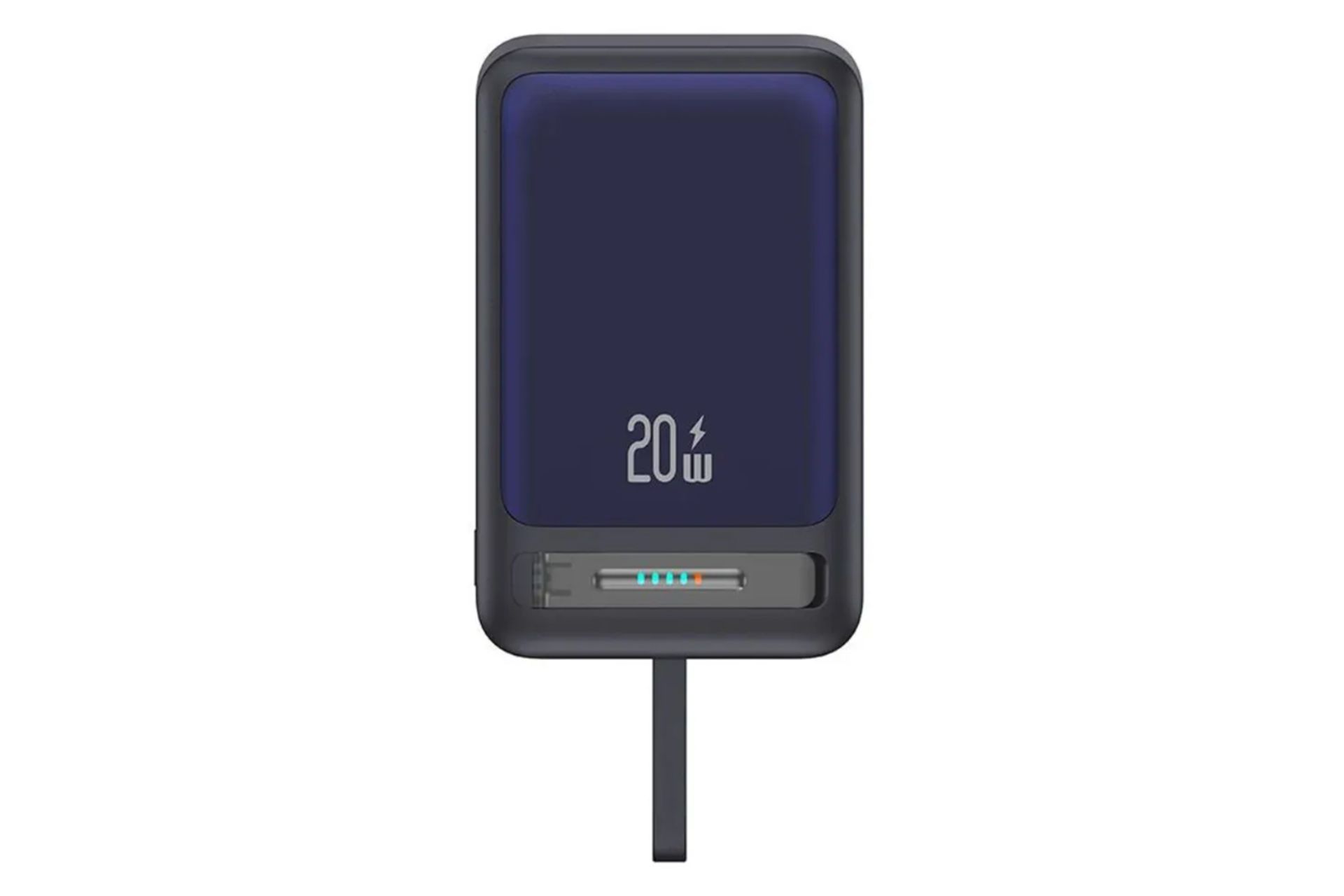 رنگ مشکی پاور بانک یوسمز Magnetic Bracket US-CD219 با ظرفیت 10000 میلی‌آمپر ساعت و امکان شارژ بی‌سیم