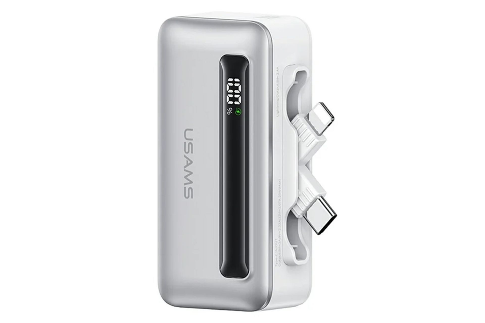 پاور بانک یوسمز CD233 با ظرفیت 4500 میلی‌آمپر ساعت رنگ سفید