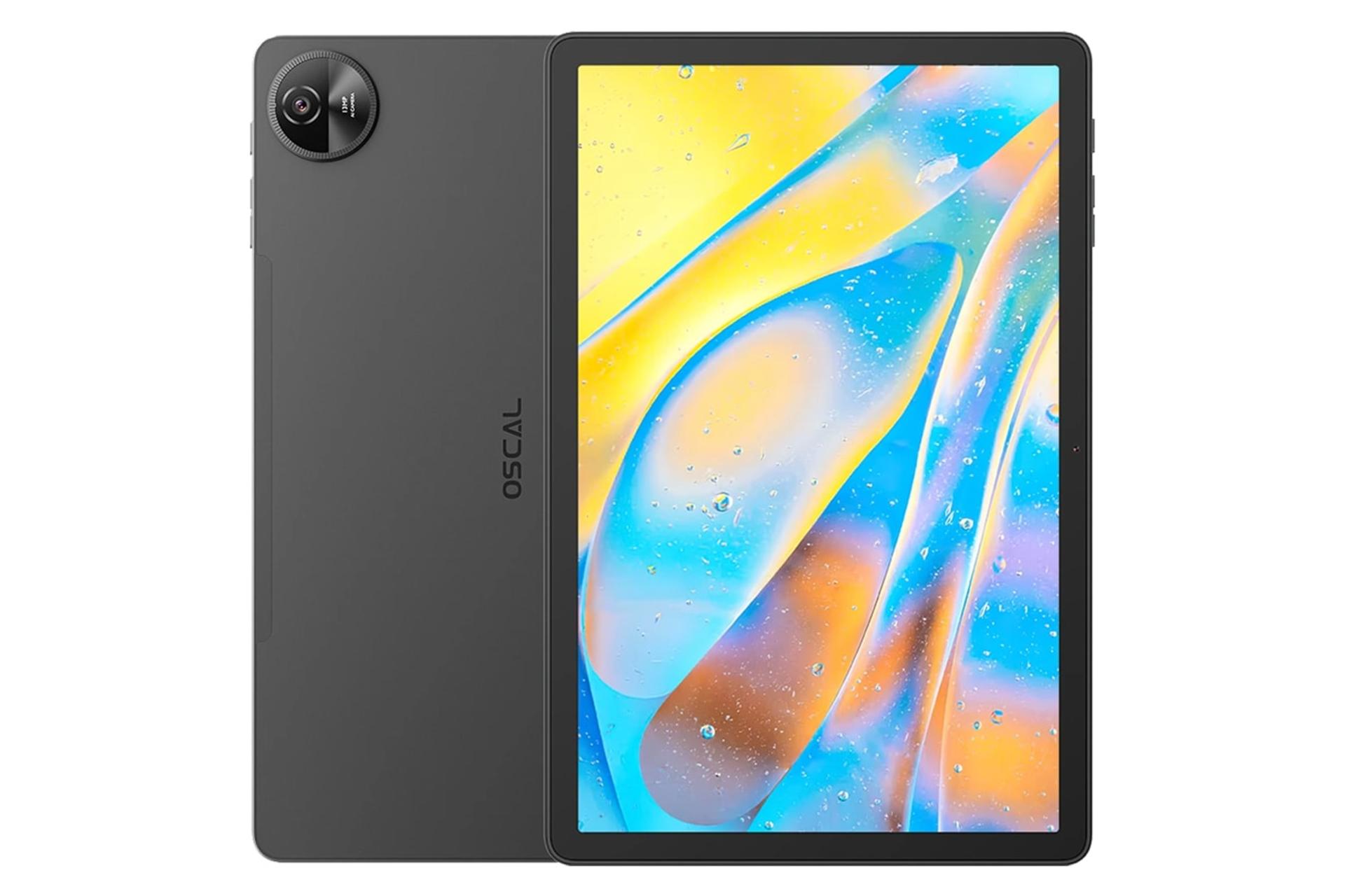 نمای تبلت اسکال پد 90 پرو بلک ویو / Blackview Oscal Pad 90 Pro با نمایشگر روشن و نمایش دوربین و لوگو