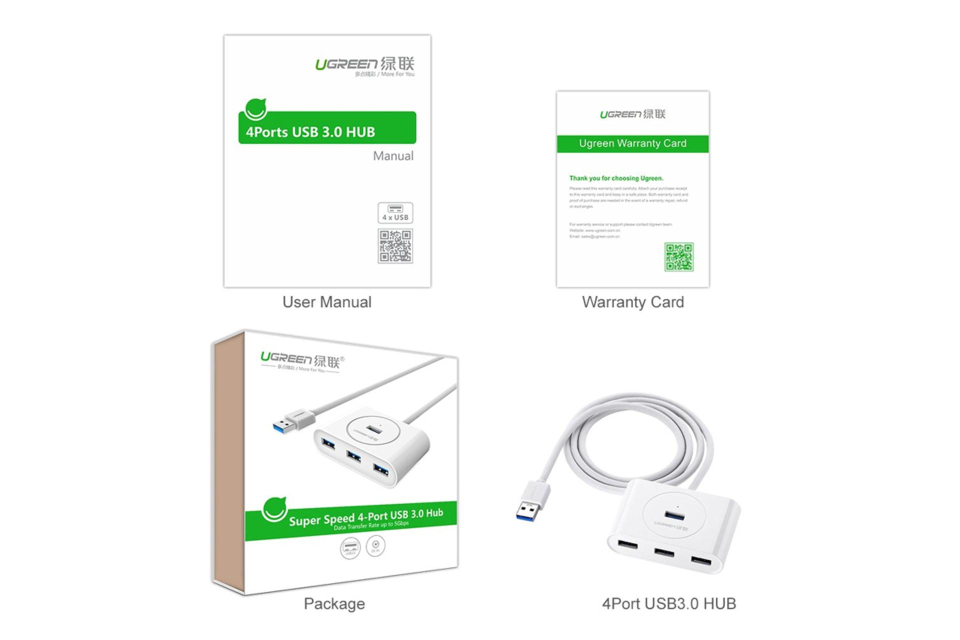 اقلام همراه هاب USB هاب USB-A یوگرین 4 پورت مدل UG-20283