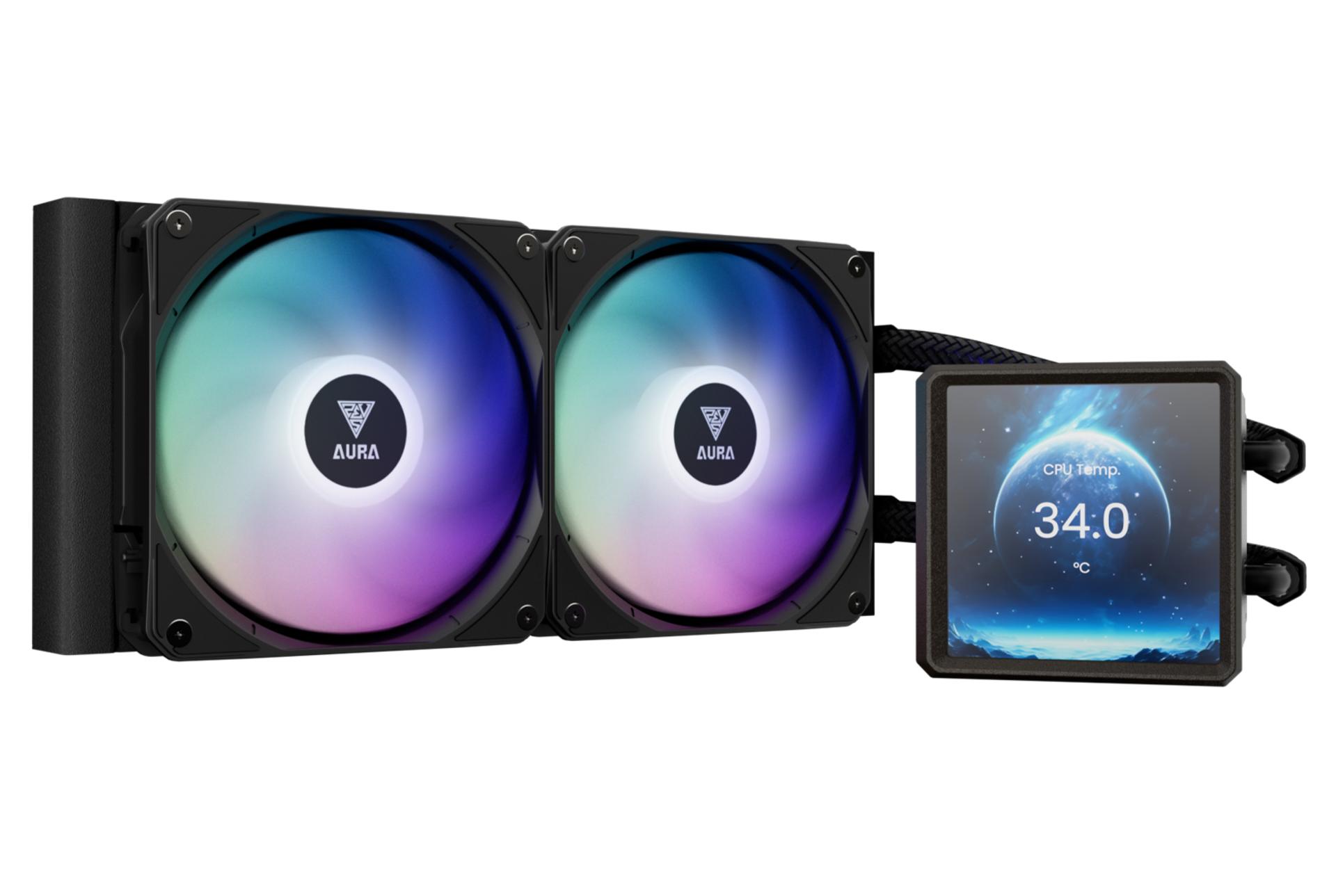 خنک کننده مایع گیم دیاس AURA GL240 LCD رنگ مشکی