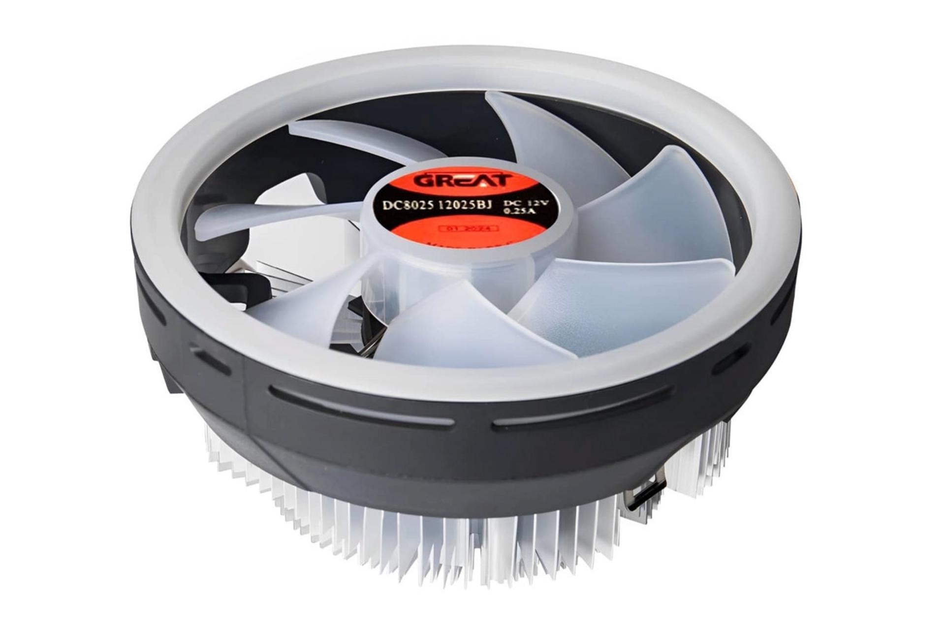 نمای کنار خنک کننده پردازنده گریت LC-65 Combo RGB