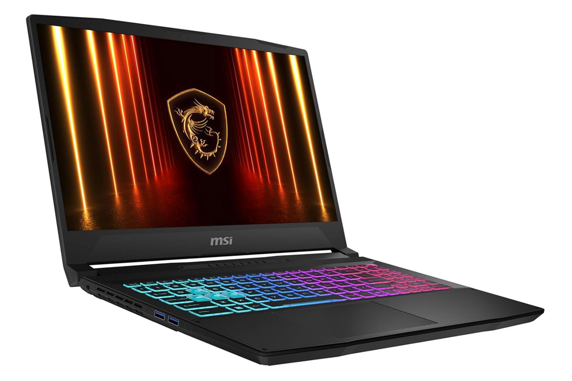 لپ تاپ ام اس آی MSI Katana 15 HX B14W نمای جلو و چپ