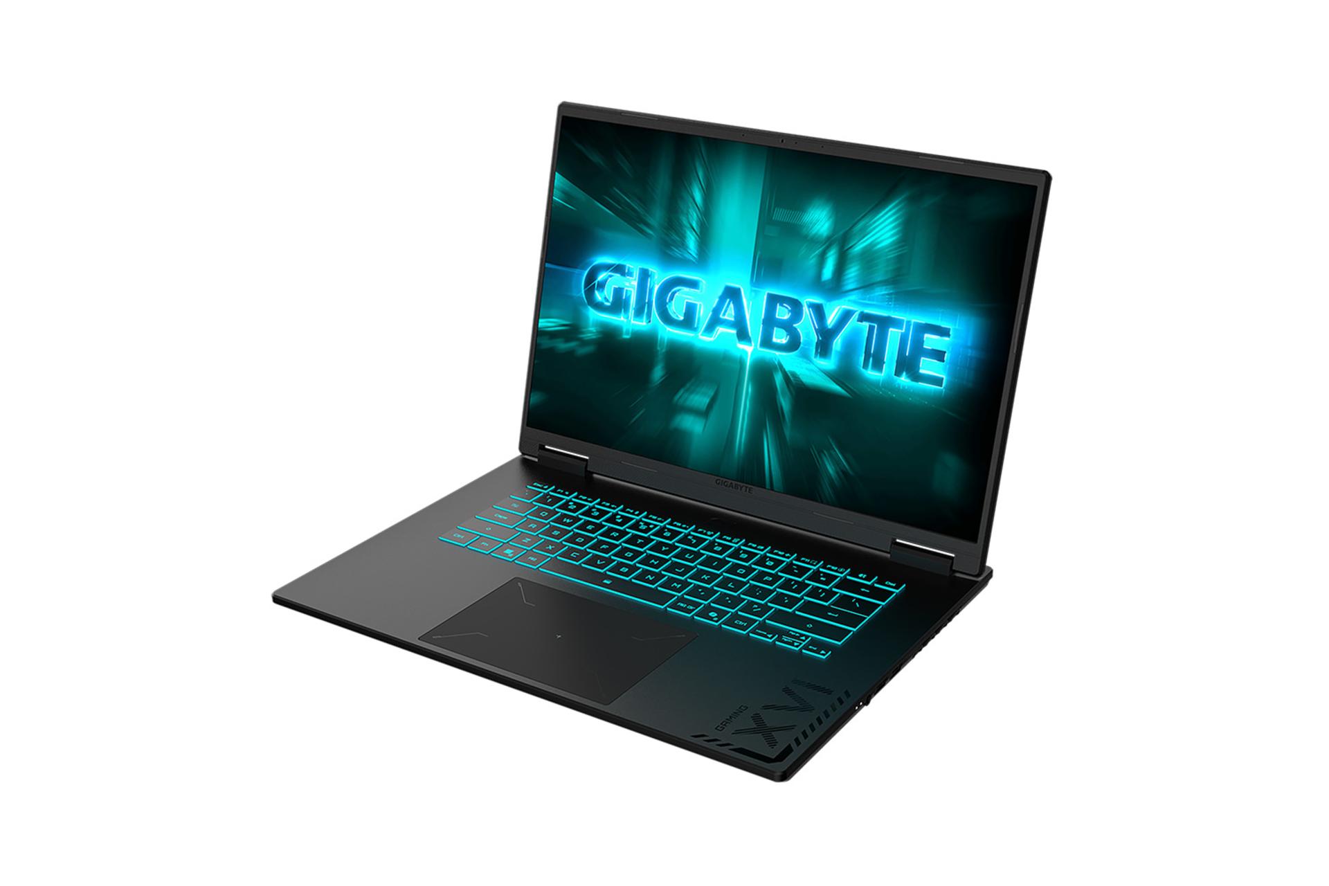 لپ تاپ گیگابایت GIGABYTE GAMING A16 نمای جلو و راست