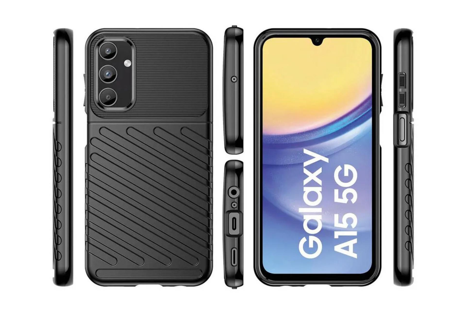 قاب گوشی جیتک مدل Thunder مناسب سامسونگ Galaxy A15 5G / 4G رنگ مشکی