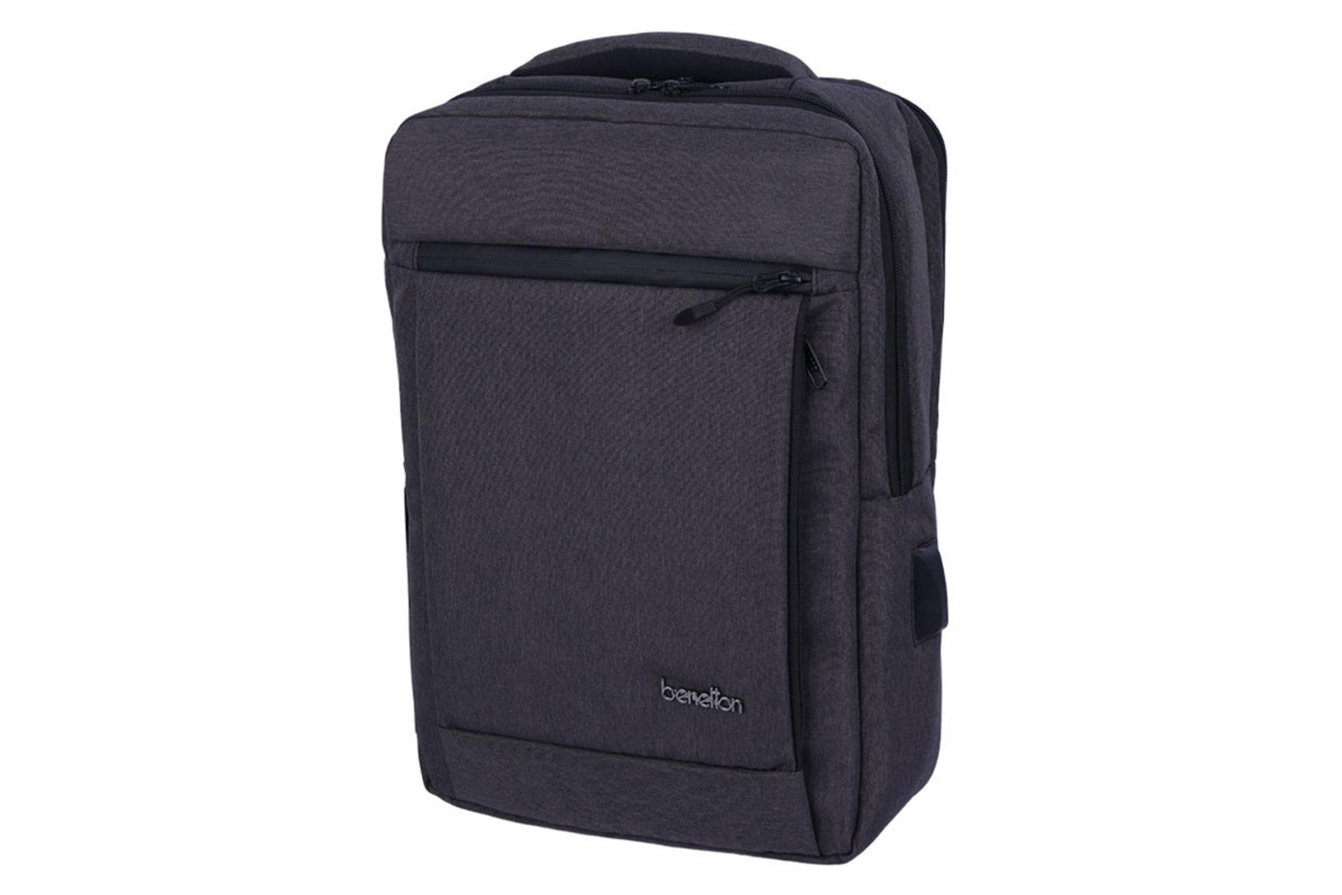 کیف لپ تاپ کوله پشتی لپ تاپ بنتون B074 مناسب 15.6 اینچ رنگ مشکی