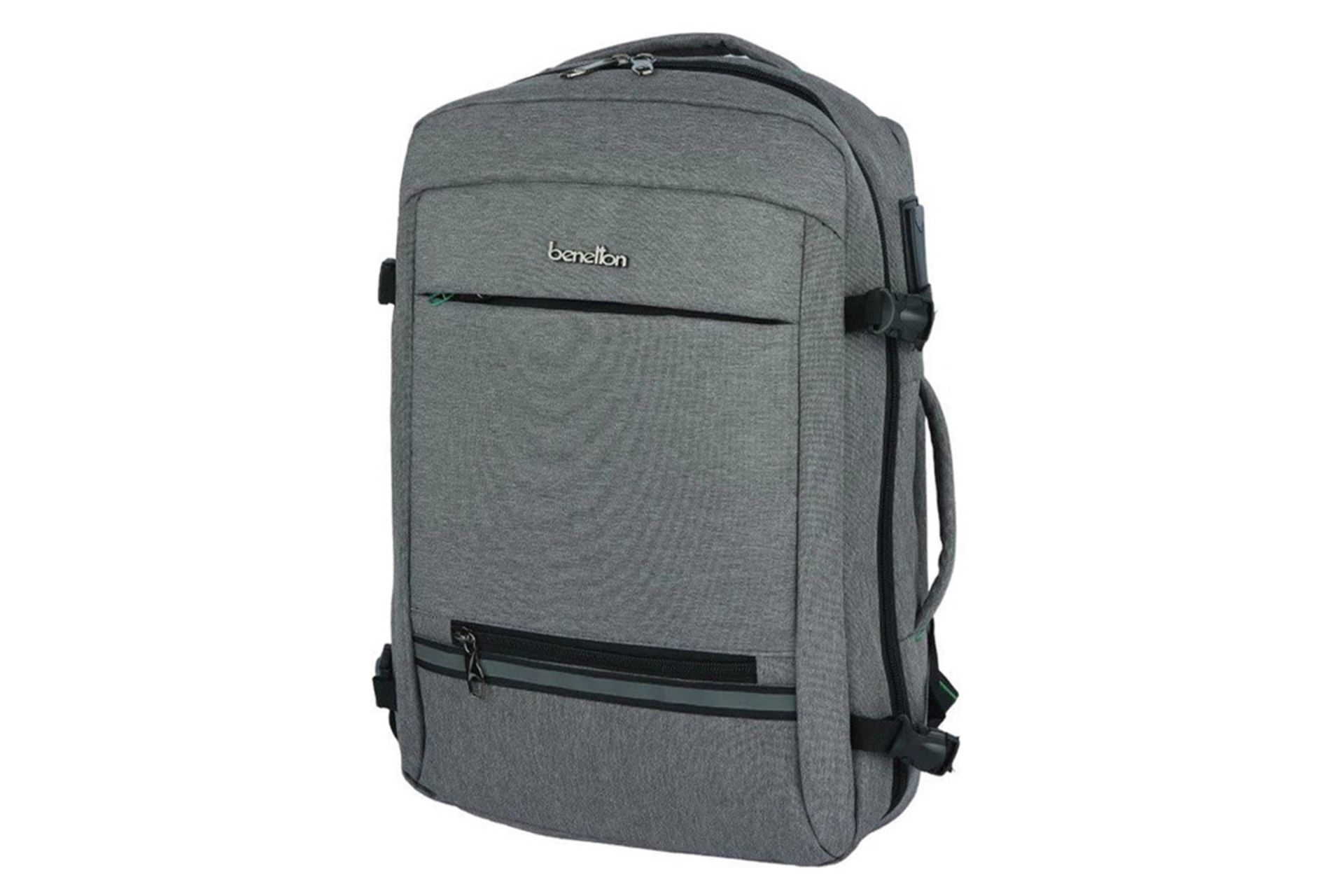 کیف لپ تاپ کوله پشتی لپ تاپ بنتون B0110 مناسب 15.6 اینچ رنگ خاکستری