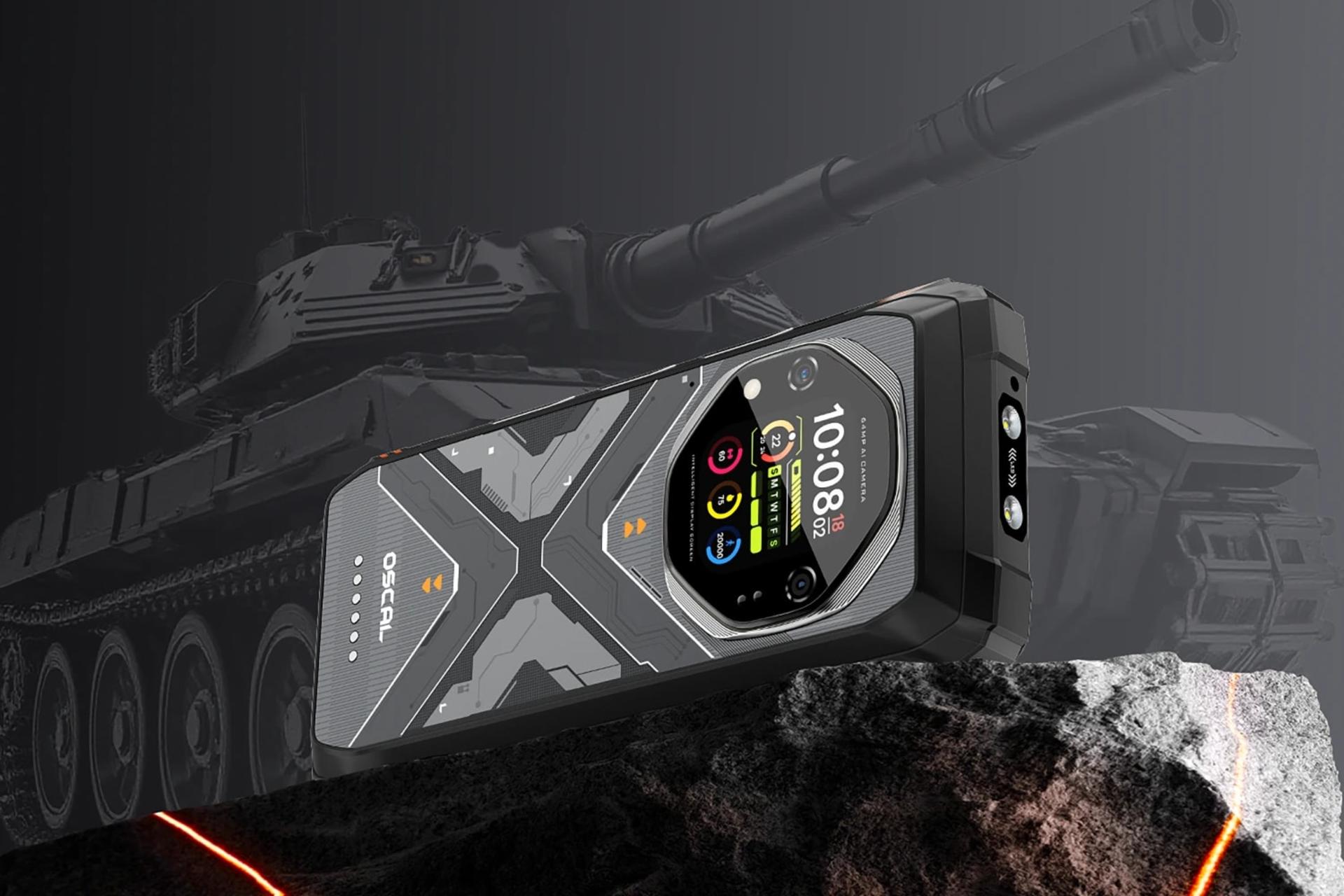 چینش دوربین گوشی موبایل اسکال Tank 1 بلک ویو مشکی / Blackview Oscal Tank 1