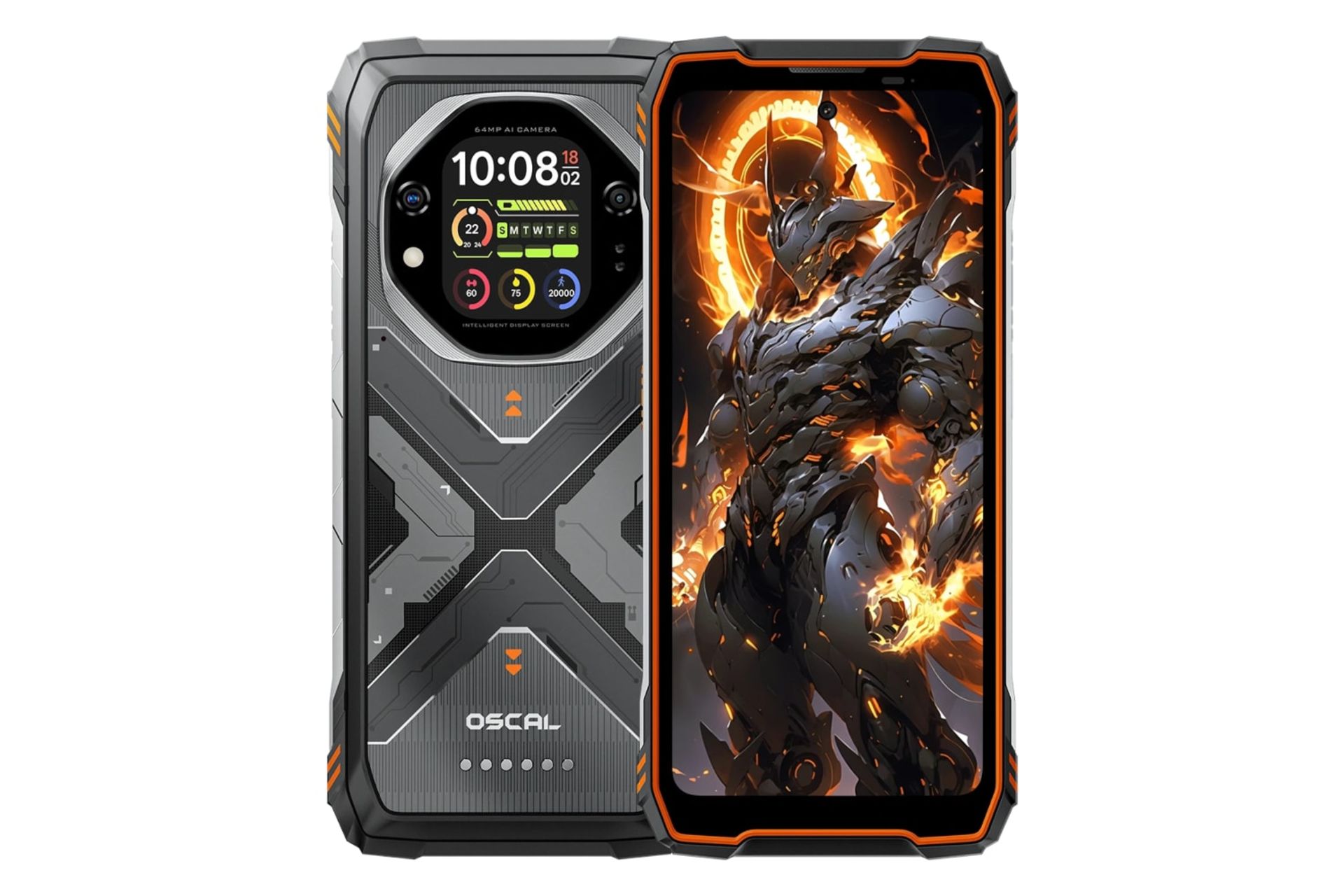 پنل جلو و پشت گوشی موبایل اسکال Tank 1 بلک ویو نارنجی / Blackview Oscal Tank 1