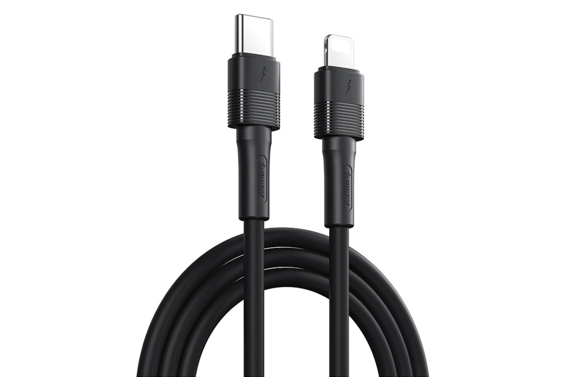 کابل شارژ USB ریمکس Type-C به Lightning مدل RC-C056 با طول 1 متر رنگ مشکی
