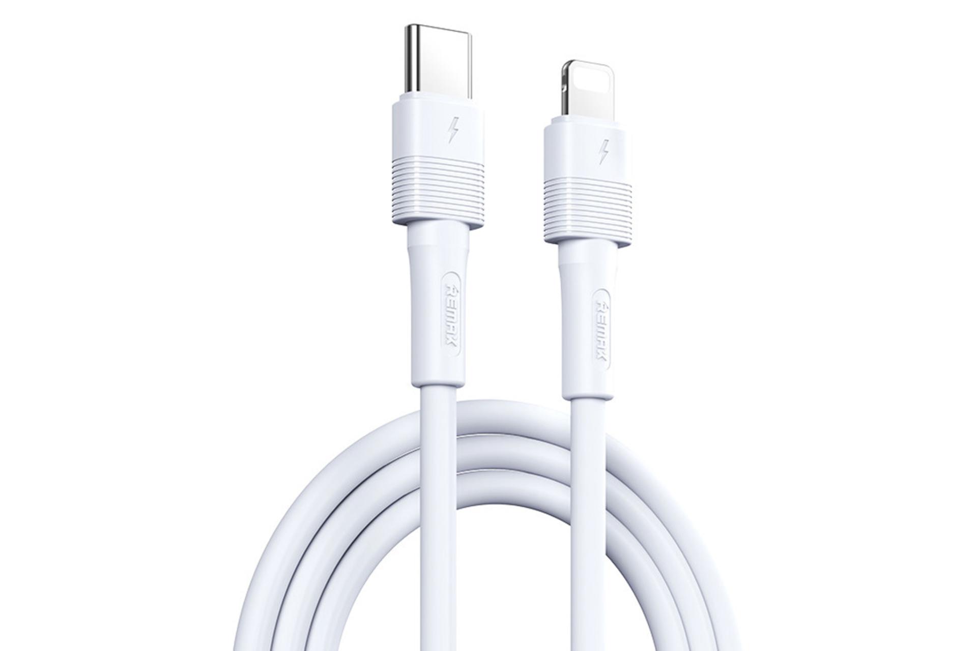 کابل شارژ USB ریمکس Type-C به Lightning مدل RC-C056 با طول 1 متر رنگ سفید