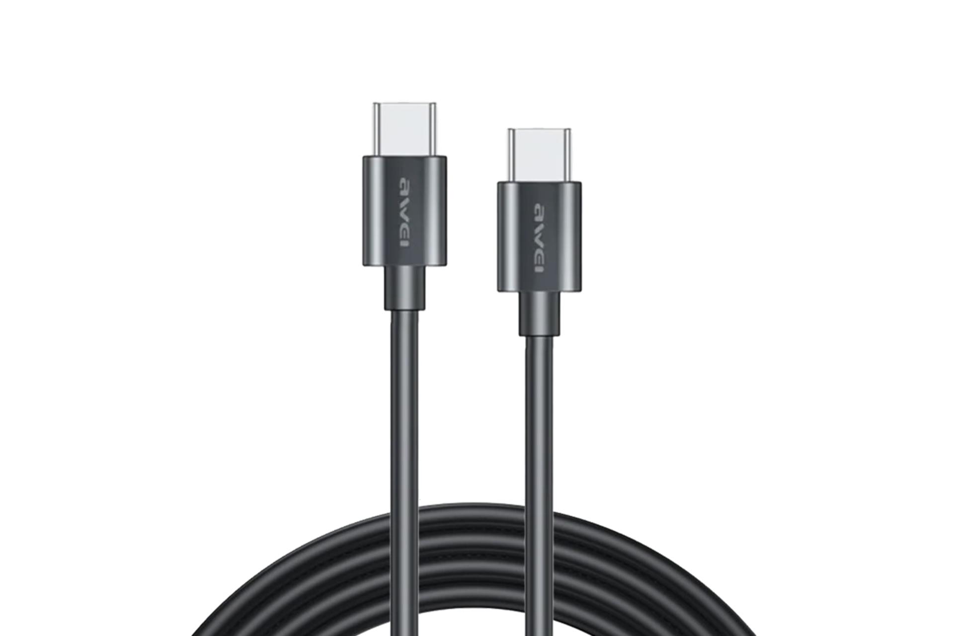 کابل شارژ USB آوی Type-C به Type-C مدل CL-165T با طول 1 متر رنگ مشکی