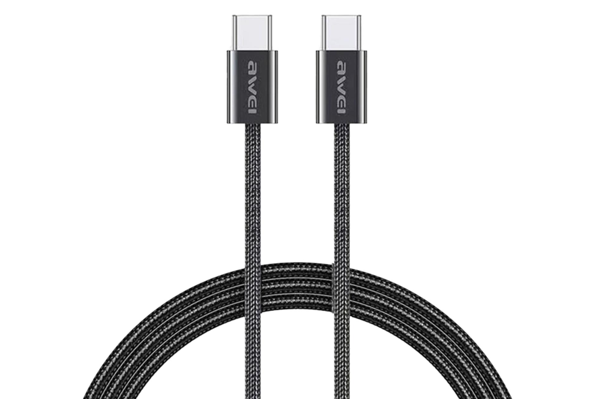 کابل شارژ USB آوی Type-C به Type-C مدل CL-219T با طول 1 متر