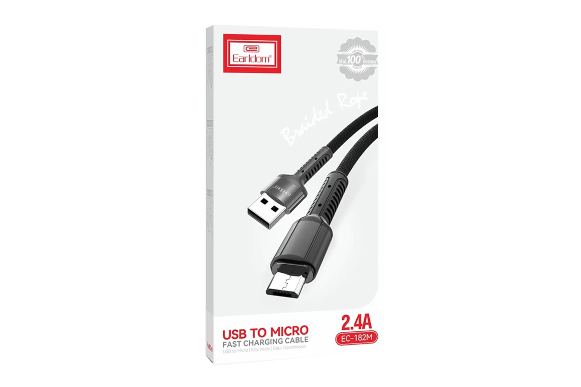 جعبه کابل شارژ USB ارلدام Type-C به Micro-USB مدل EC-182C با طول 1 متر