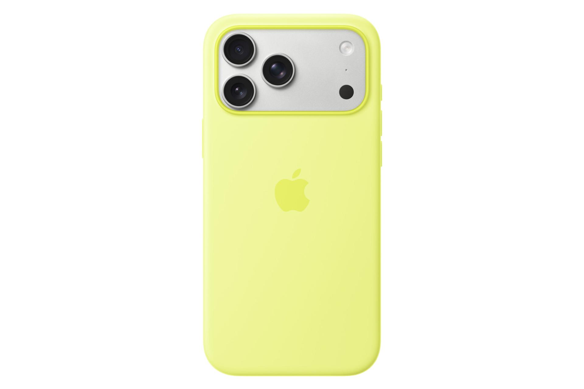 رنگ زرد قاب گوشی اپل مدل Silicone Case with MagSafe مناسب اپل iPhone 17 Pro Max