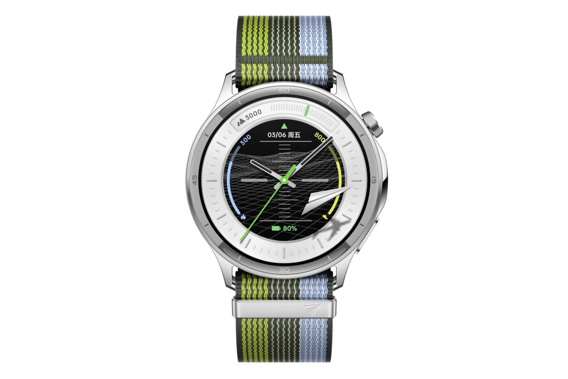 ساعت هوشمند اوپو واچ S نقره ای از نمای روبرو / Oppo Watch S