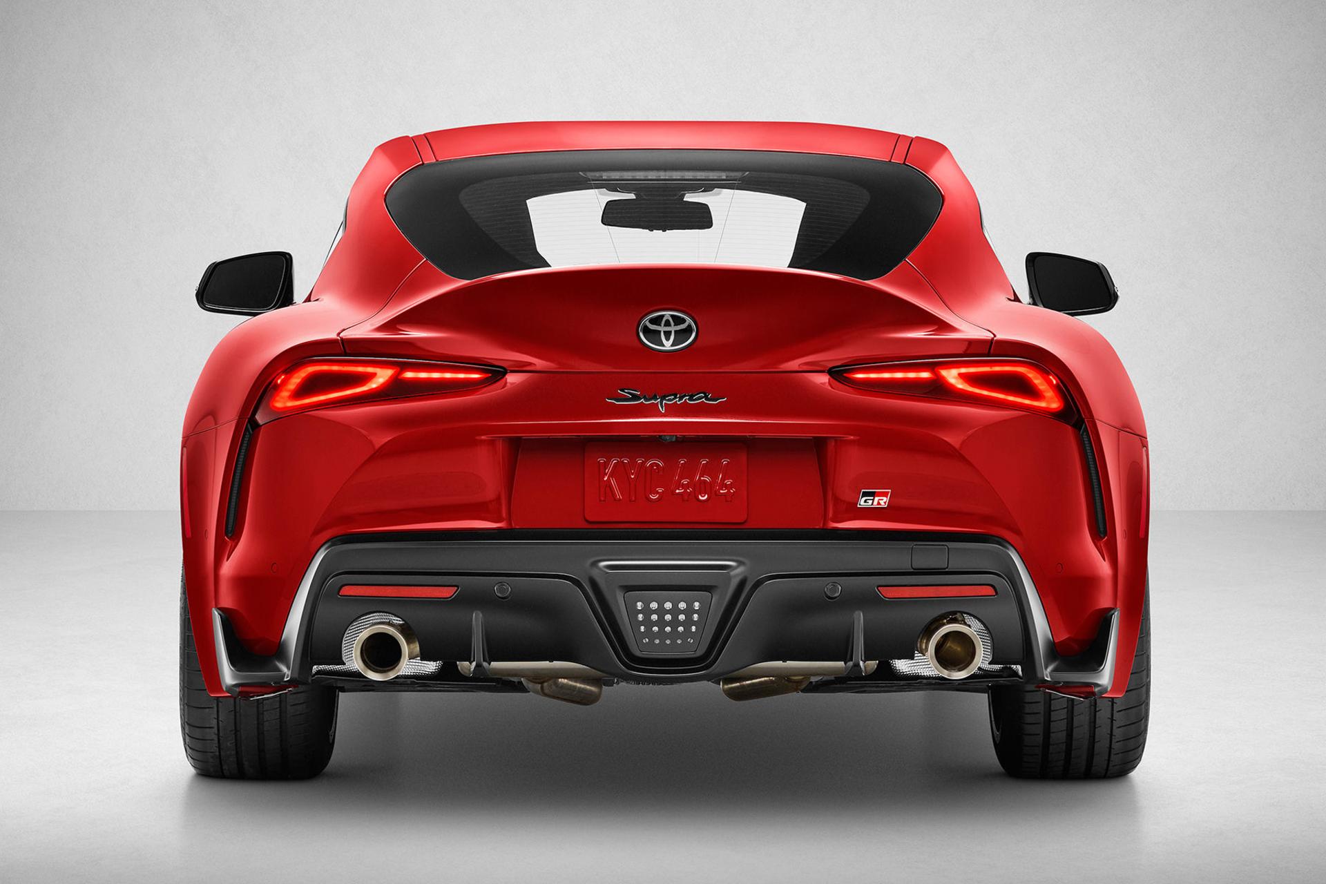 خودرو تویوتا سوپرا جی آر Toyota GR Supra نمای پشت رنگ قرمز