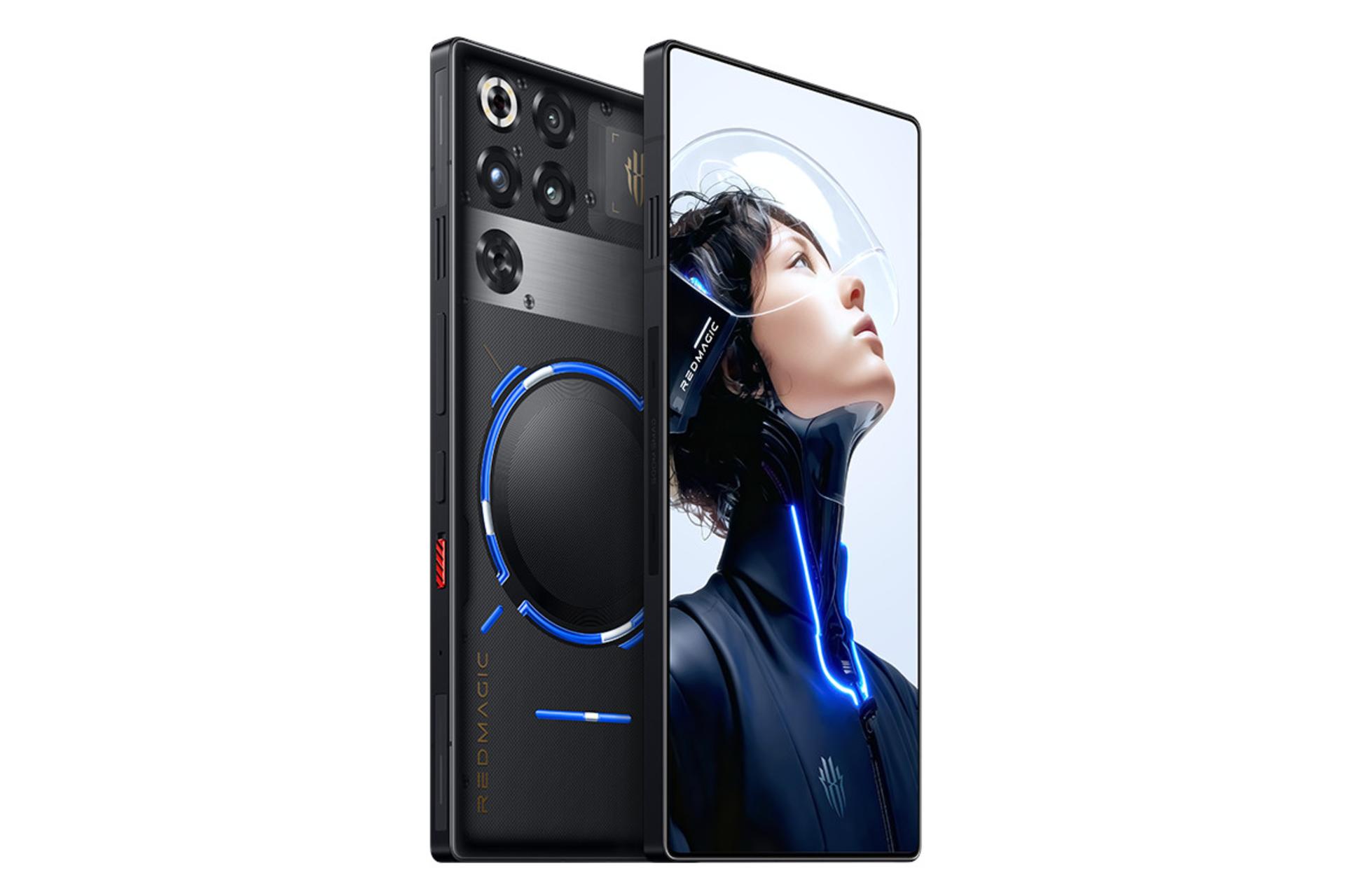 نمای جانبی گوشی موبایل نوبیا رد مجیک 11 پرو پلاس زد تی ای مشکی شفاف / ZTE nubia RedMagic 11 Pro Plus