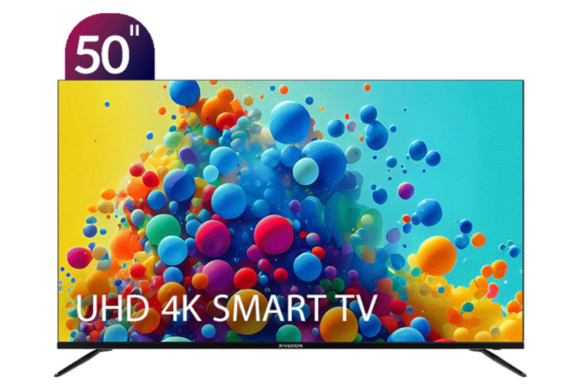 تلویزیون ایکس ویژن XCU785 مدل 50 اینچ نمای روبرو