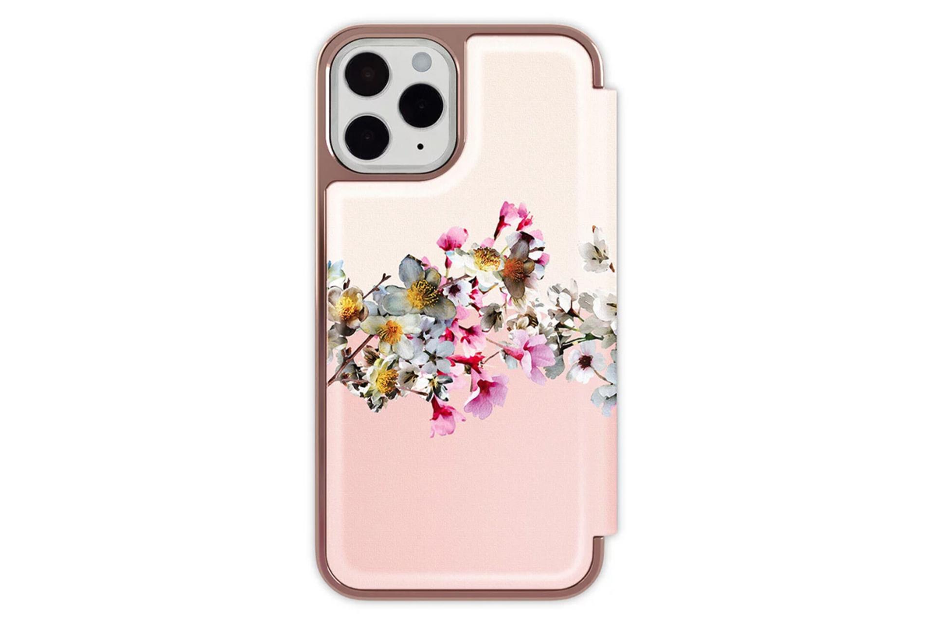 نمای پشت کیف کلاسوری تد بیکر مدل Elderflower Case With Mirror مناسب اپل iPhone 14 Pro Max