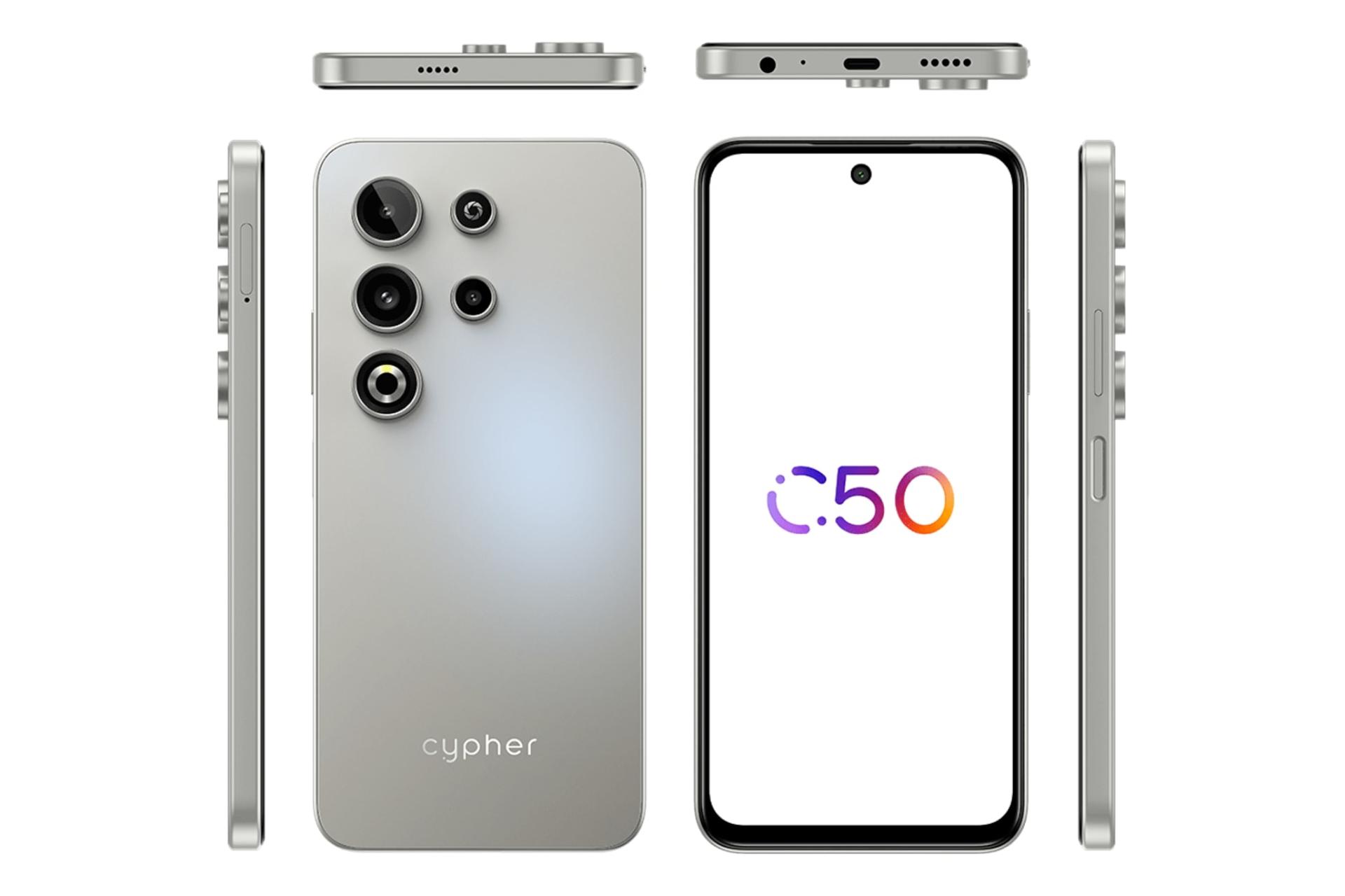 فریم گوشی موبایل سایفر Cypher C50 تیتانیوم از تمام زوایا