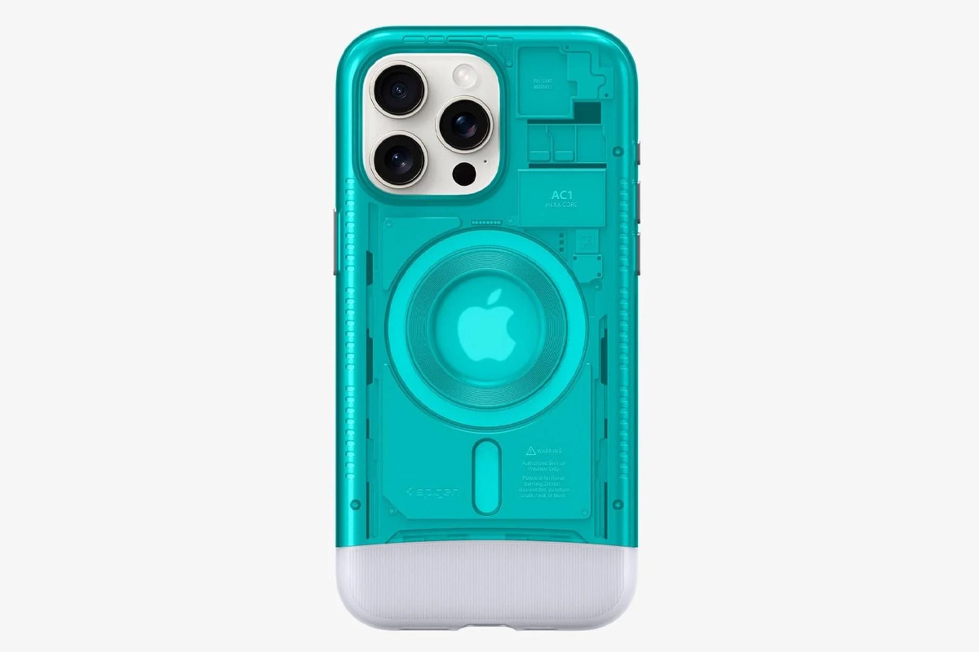 قاب گوشی اسپیگن مدل Classic C1 MagFit مناسب اپل iPhone 15 Pro Max رنگ سبز