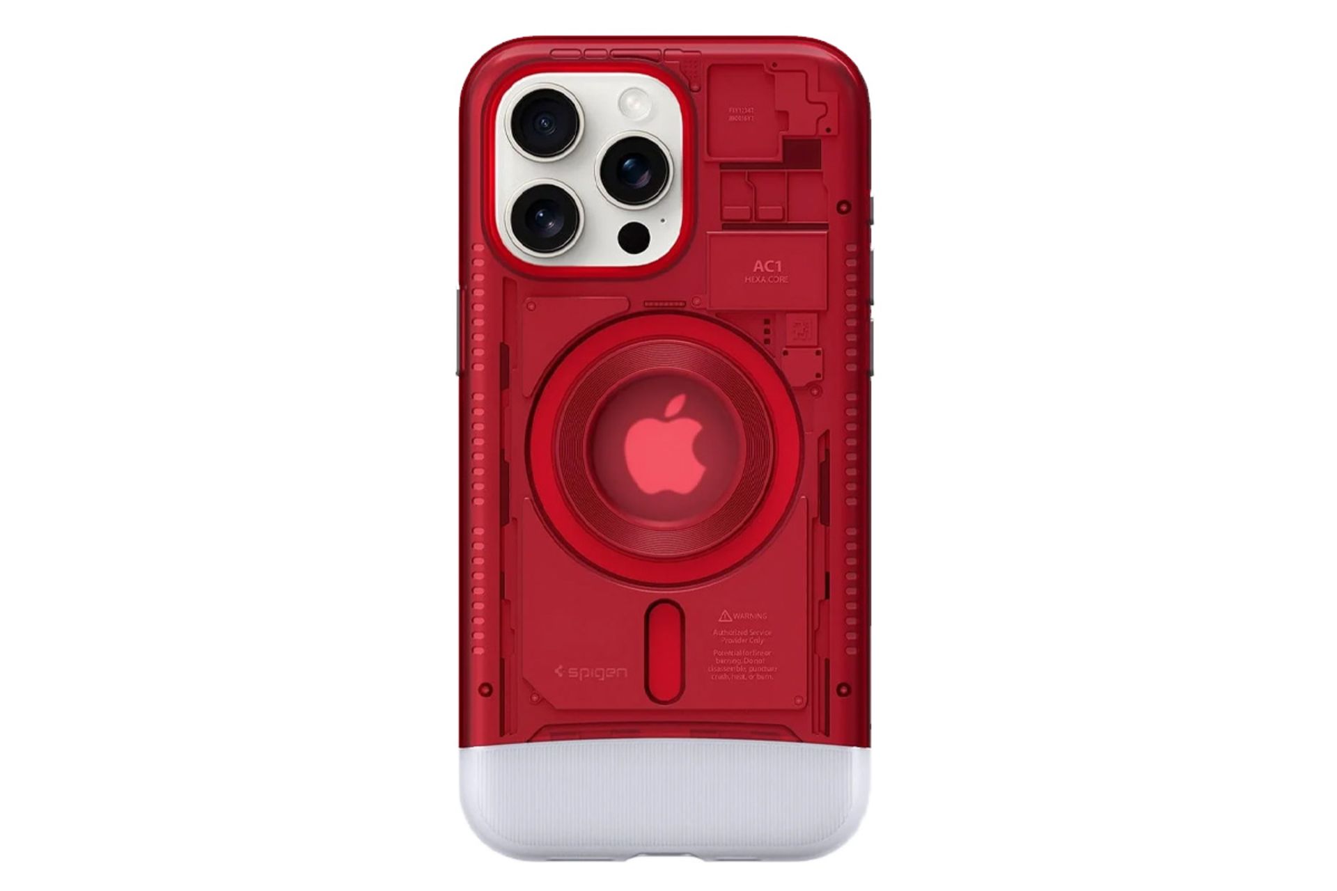 قاب گوشی اسپیگن مدل Classic C1 MagFit مناسب اپل iPhone 15 Pro Max رنگ قرمز