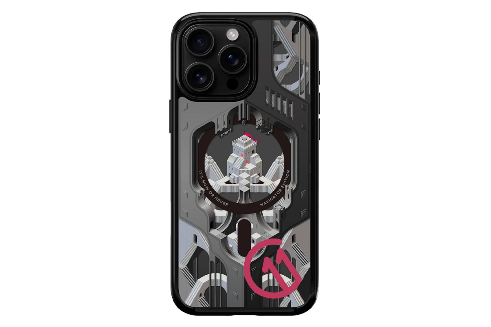 نمای پشت قاب گوشی اسپیگن مدل c11 Series Navigator Edition MagFit مناسب اپل iPhone 16 Pro Max