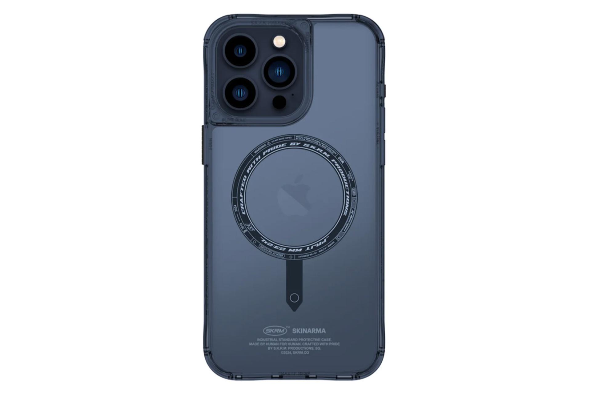 رنگ آبی قاب گوشی اسکین آرما مدل SAIDO Mag-Charge مناسب اپل iPhone 15 Pro Max