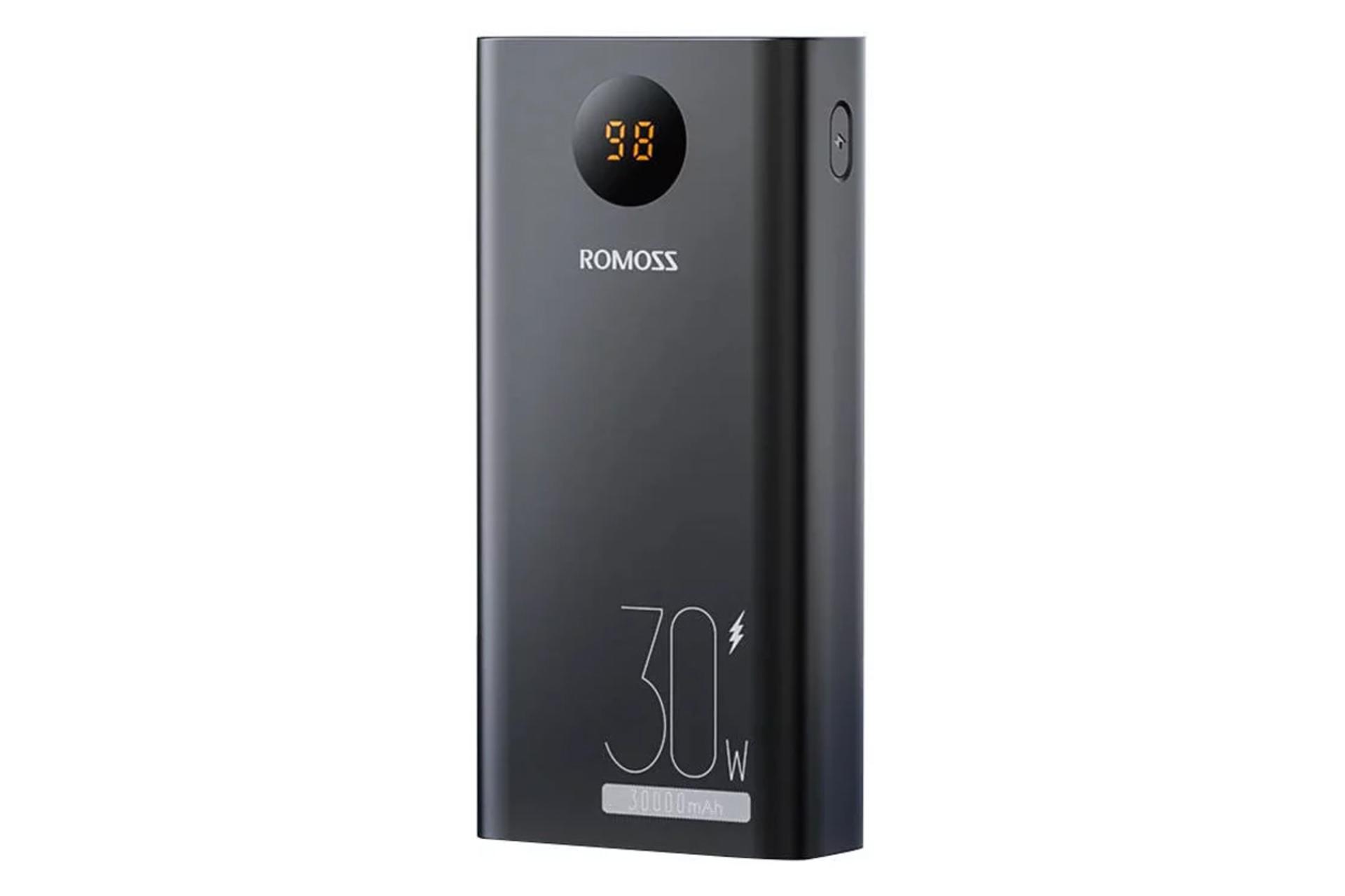 ابعاد و اندازه پاور بانک روموس PEA30 با ظرفیت 30000 میلی‌آمپر ساعت