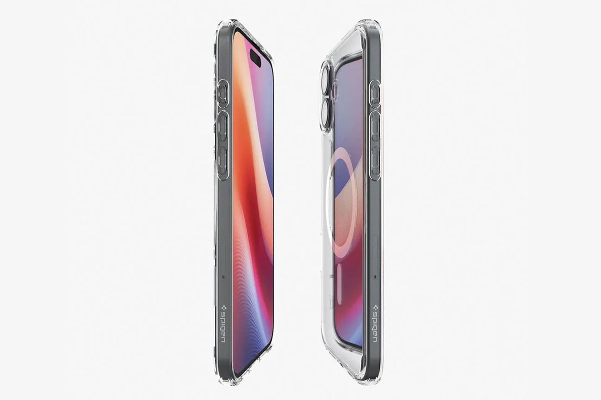 نمای کنار قاب گوشی اسپیگن مدل Ultra Hybrid MagFit مناسب اپل iPhone 16