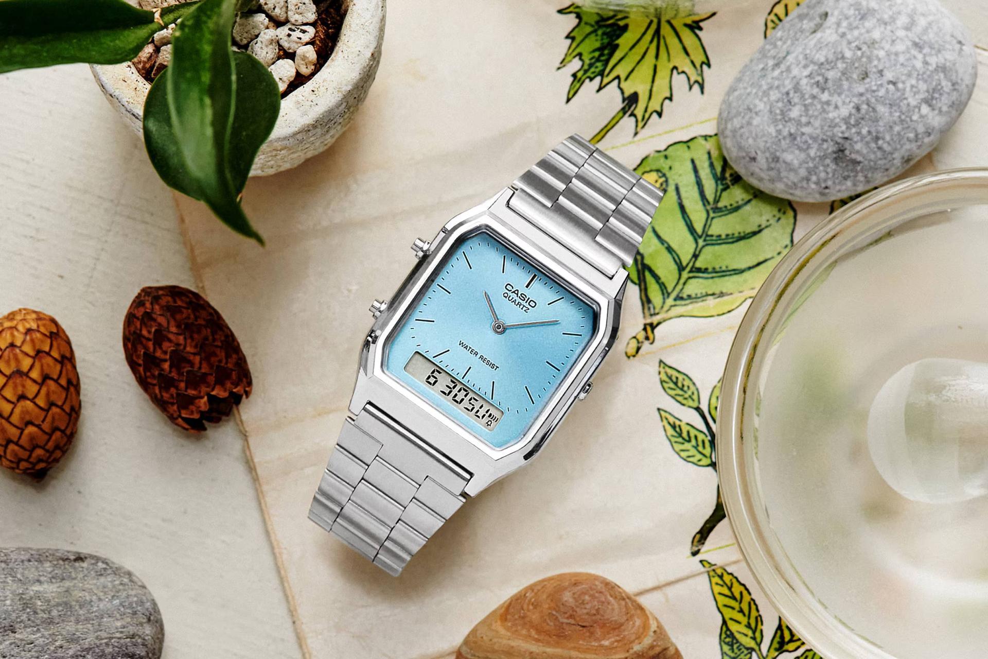 ساعت مچی زنانه کاسیو Casio Vintage AQ-230A-2A1MQY از نمای بالا