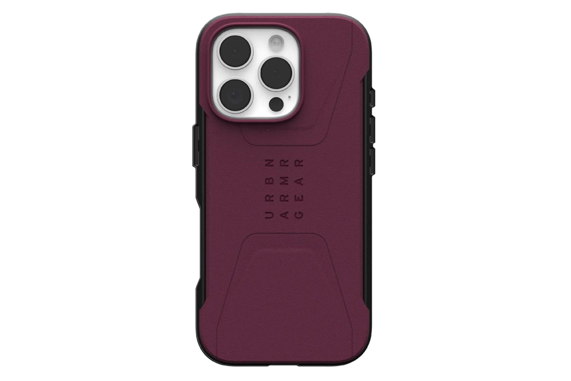 قاب گوشی یو ای جی مدل Civilian مناسب اپل iPhone 16 Pro Max رنگ قرمز