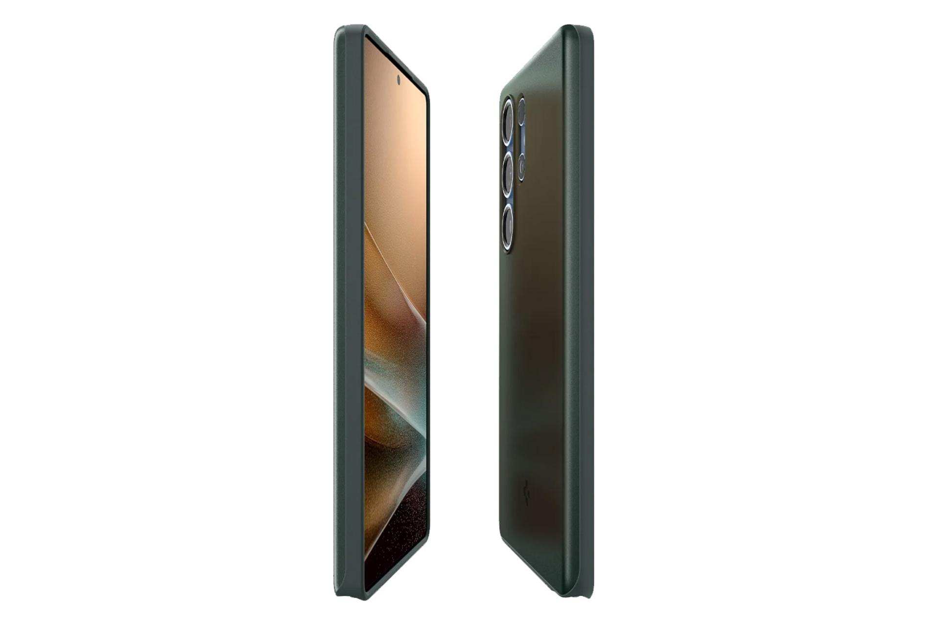 نمای کنار قاب گوشی اسپیگن مدل Thin Fit MagFit Qi2 Ready مناسب سامسونگ Galaxy S25 Ultra