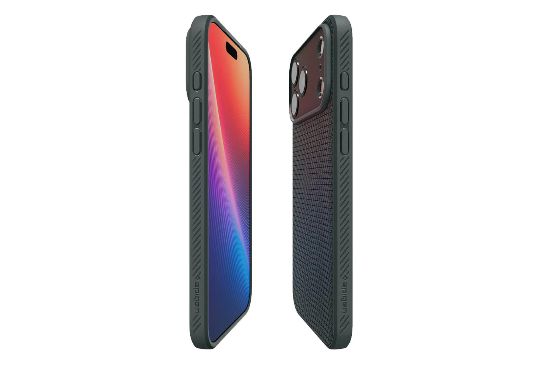 نمای کنار قاب گوشی اسپیگن مدل Liquid Air مناسب اپل iPhone 17 Pro Max