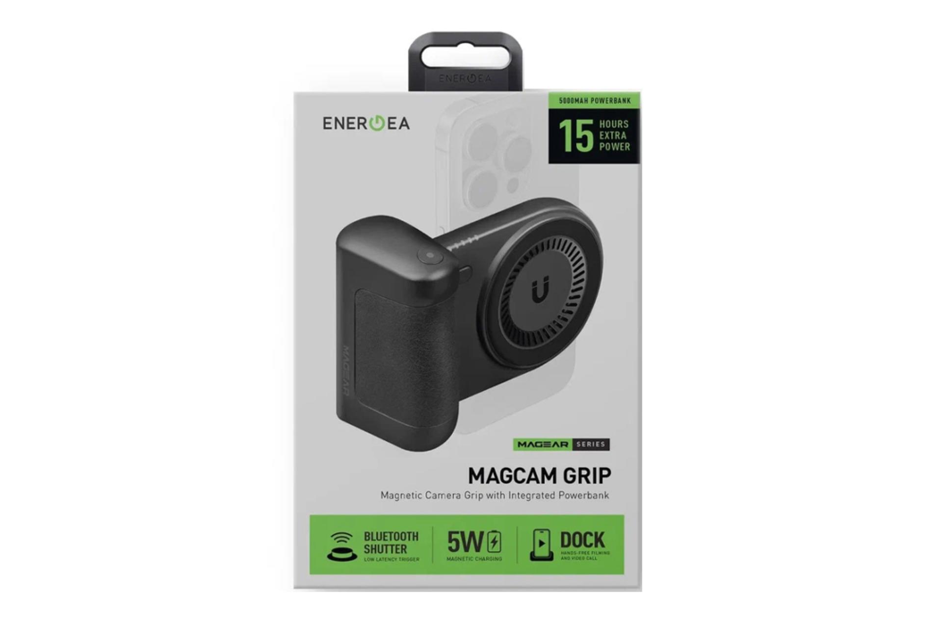 جعبه پاور بانک انرجیا MagCam Grip با ظرفیت 5000 میلی‌آمپر ساعت و امکان شارژ بی‌سیم