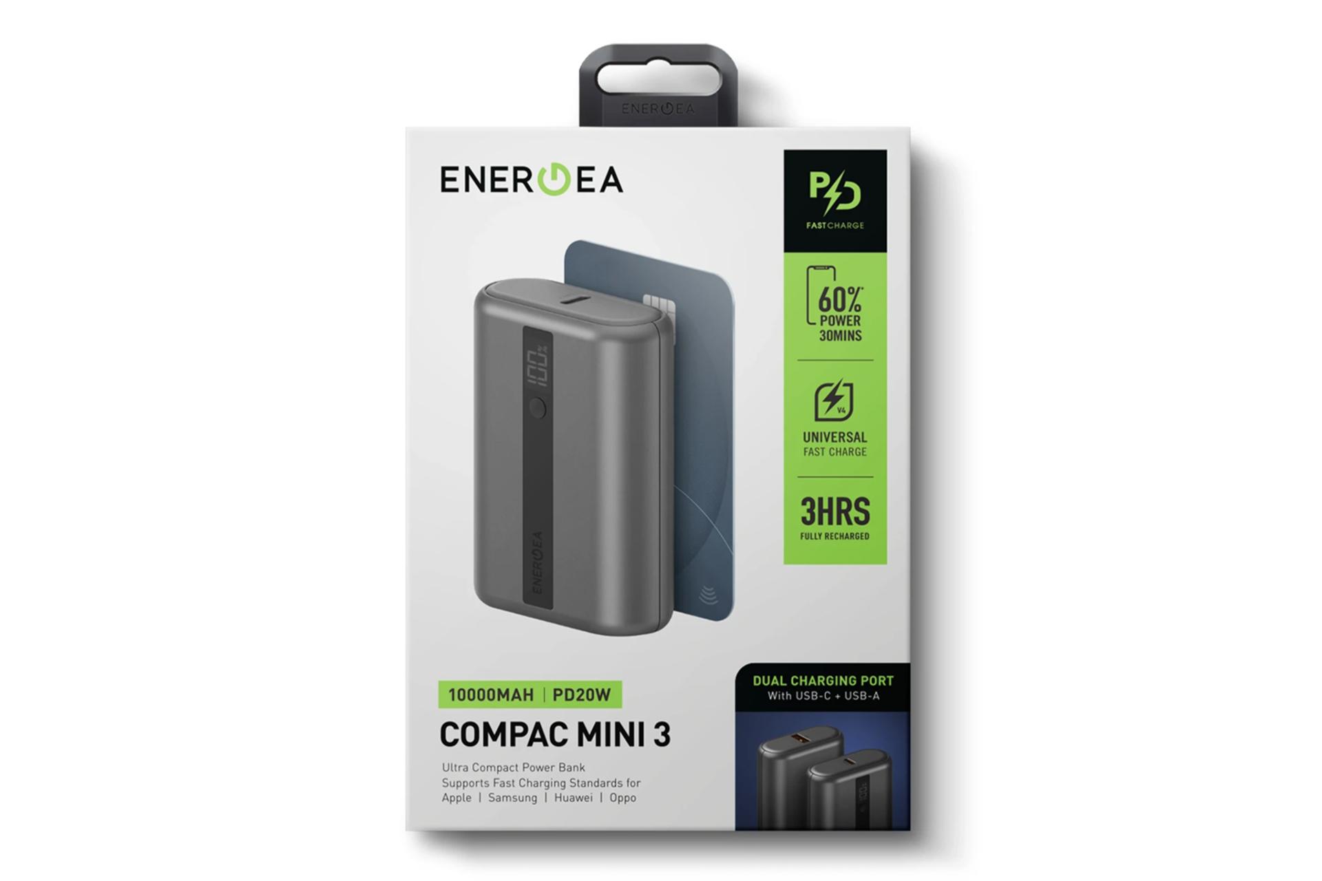 جعبه پاور بانک انرجیا ComPac Mini 3 با ظرفیت 10000 میلی‌آمپر ساعت