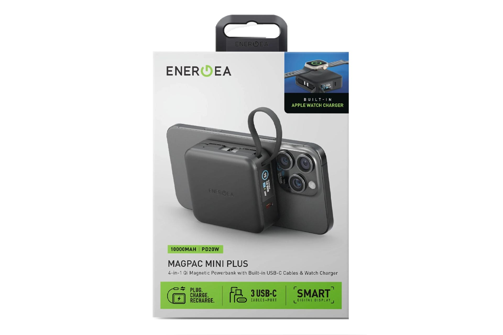 جعبه پاور بانک انرجیا MagPac Mini Plus با ظرفیت 10000 میلی‌آمپر ساعت و امکان شارژ بی‌سیم