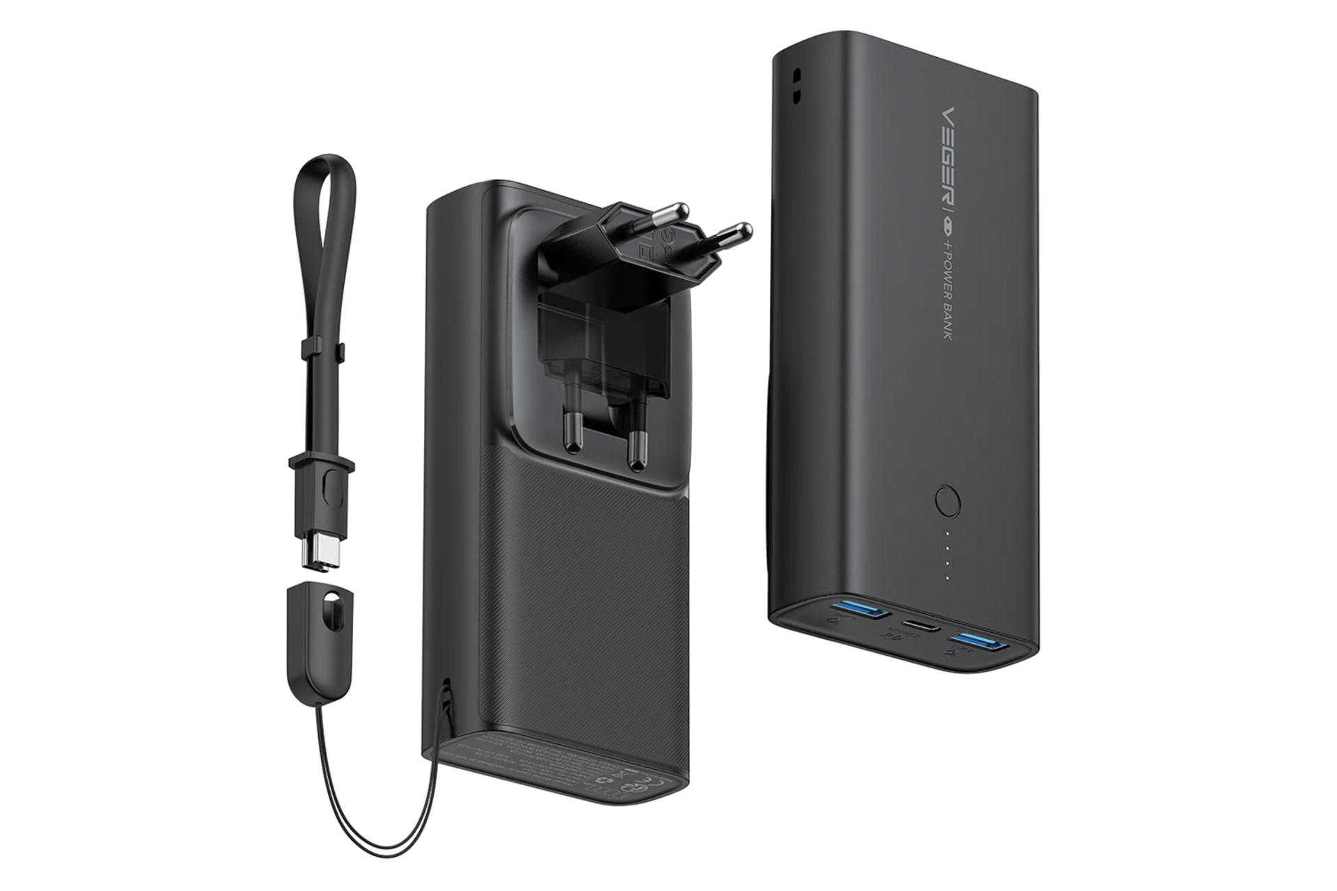 پاور بانک وگر ACE100 با ظرفیت 10000 میلی‌آمپر ساعت