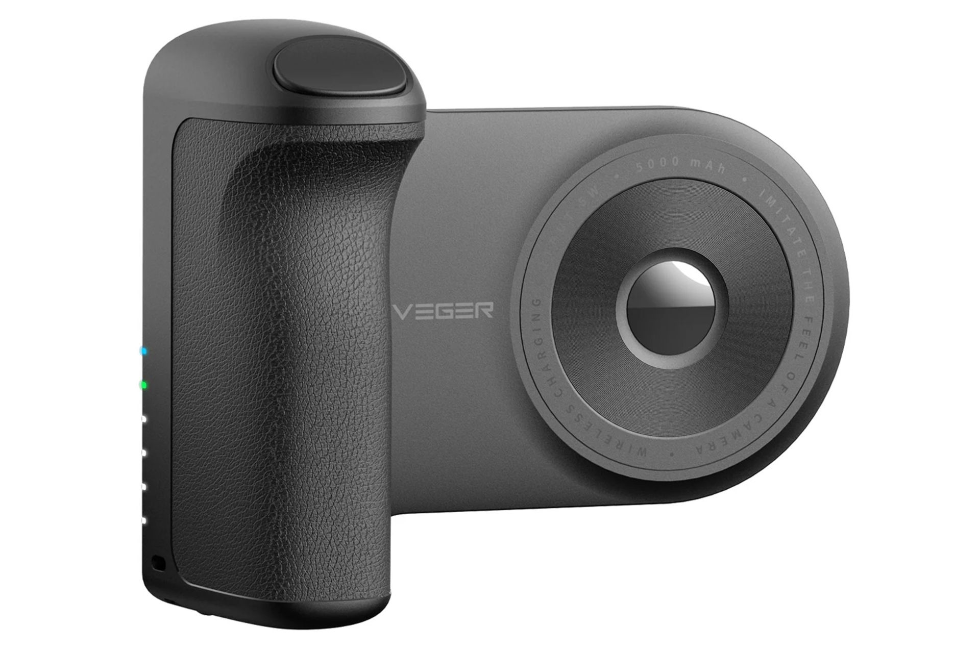 پاور بانک وگر SnapCam با ظرفیت 5000 میلی‌آمپر ساعت و امکان شارژ بی‌سیم رنگ مشکی