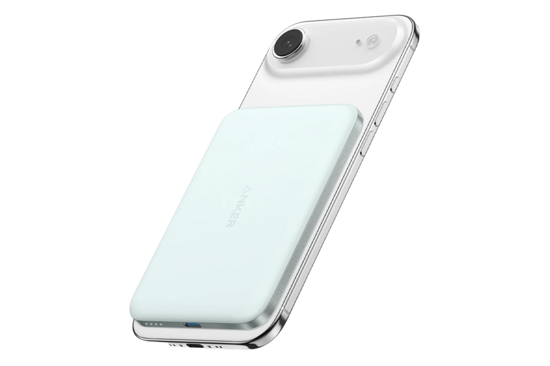 پاور بانک انکر Nano 5K MagGo A1665 با ظرفیت 5000 میلی‌آمپر ساعت و امکان شارژ بی‌سیم