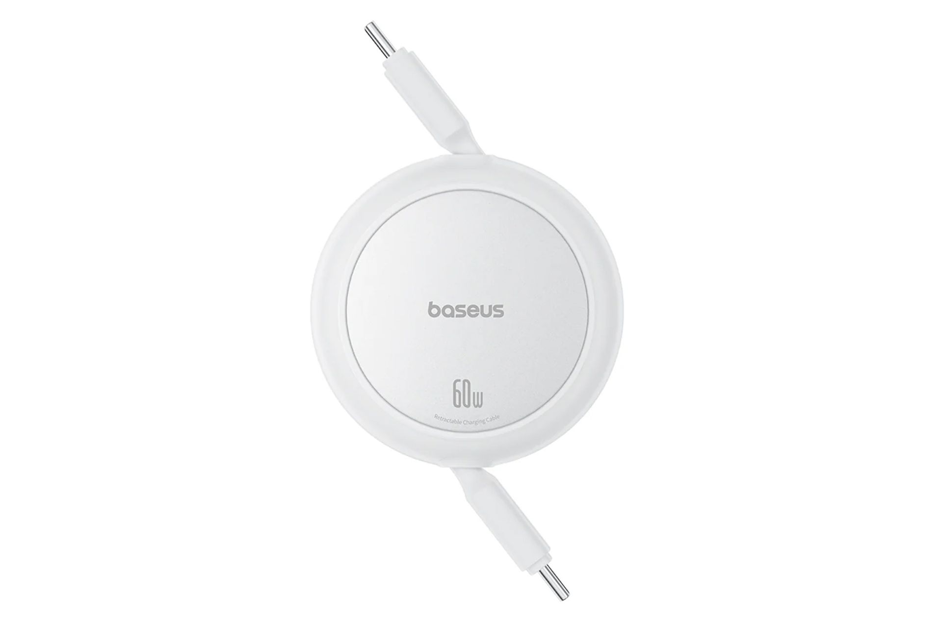 کابل شارژ USB باسئوس Type-C به Type-C مدل Free2Pull Mini با طول 1 متر رنگ سفید