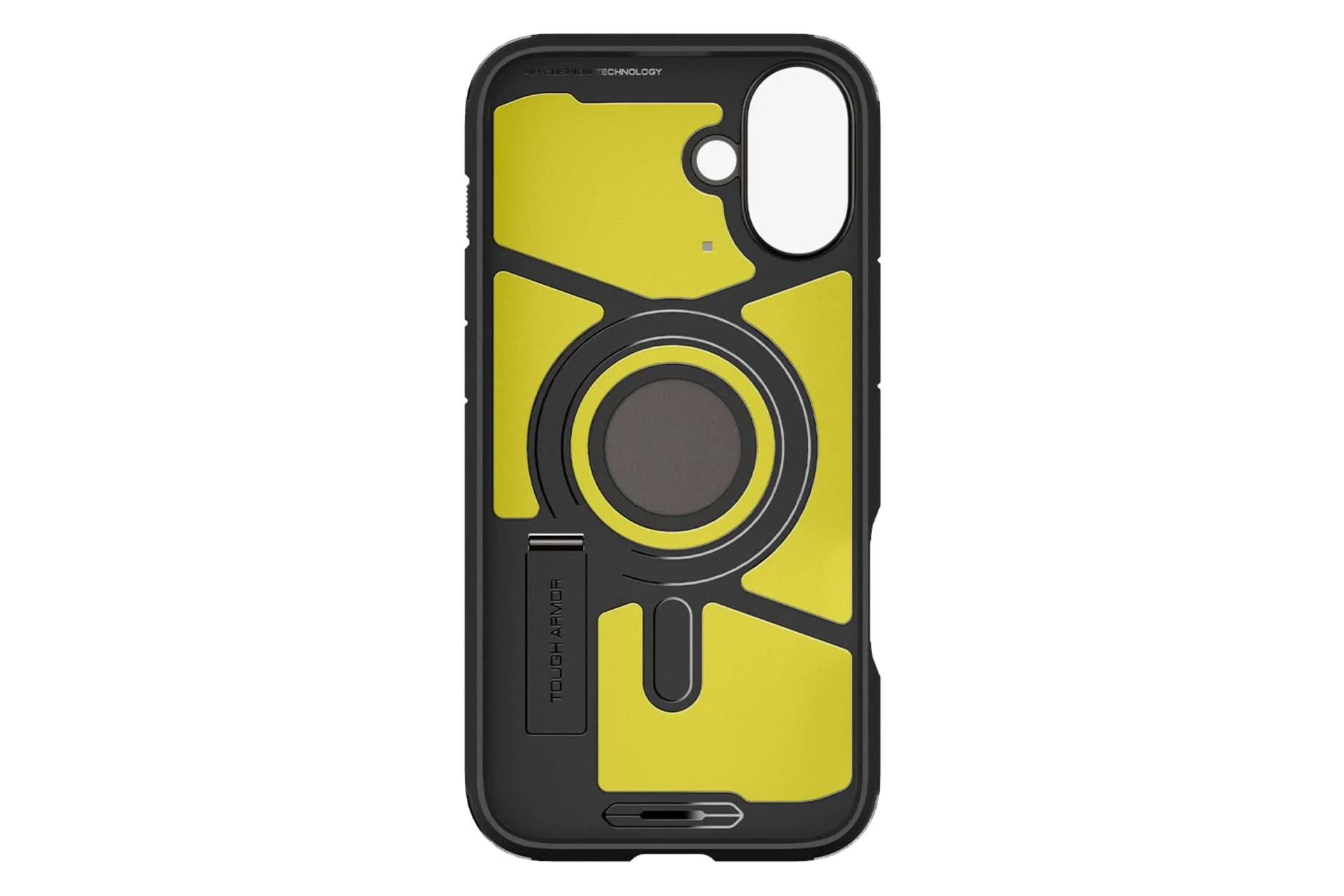 نمای داخل قاب گوشی اسپیگن مدل Tough Armor AI MagFit مناسب اپل iPhone 16