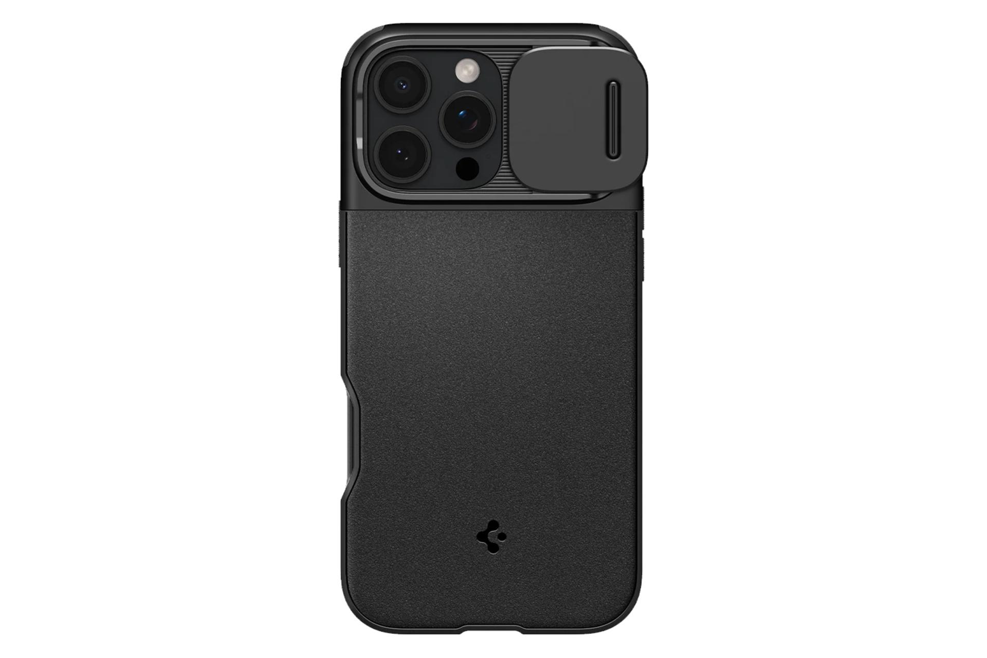 نمای پشت قاب گوشی اسپیگن مدل Optik Armor MagFit مناسب اپل iPhone 16 Pro Max