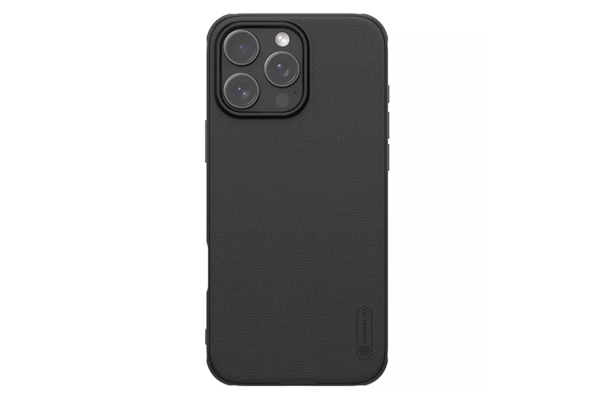 رنگ مشکی قاب گوشی نیلکین مدل Super Frosted Shield Pro مناسب اپل iPhone 16 Pro Max