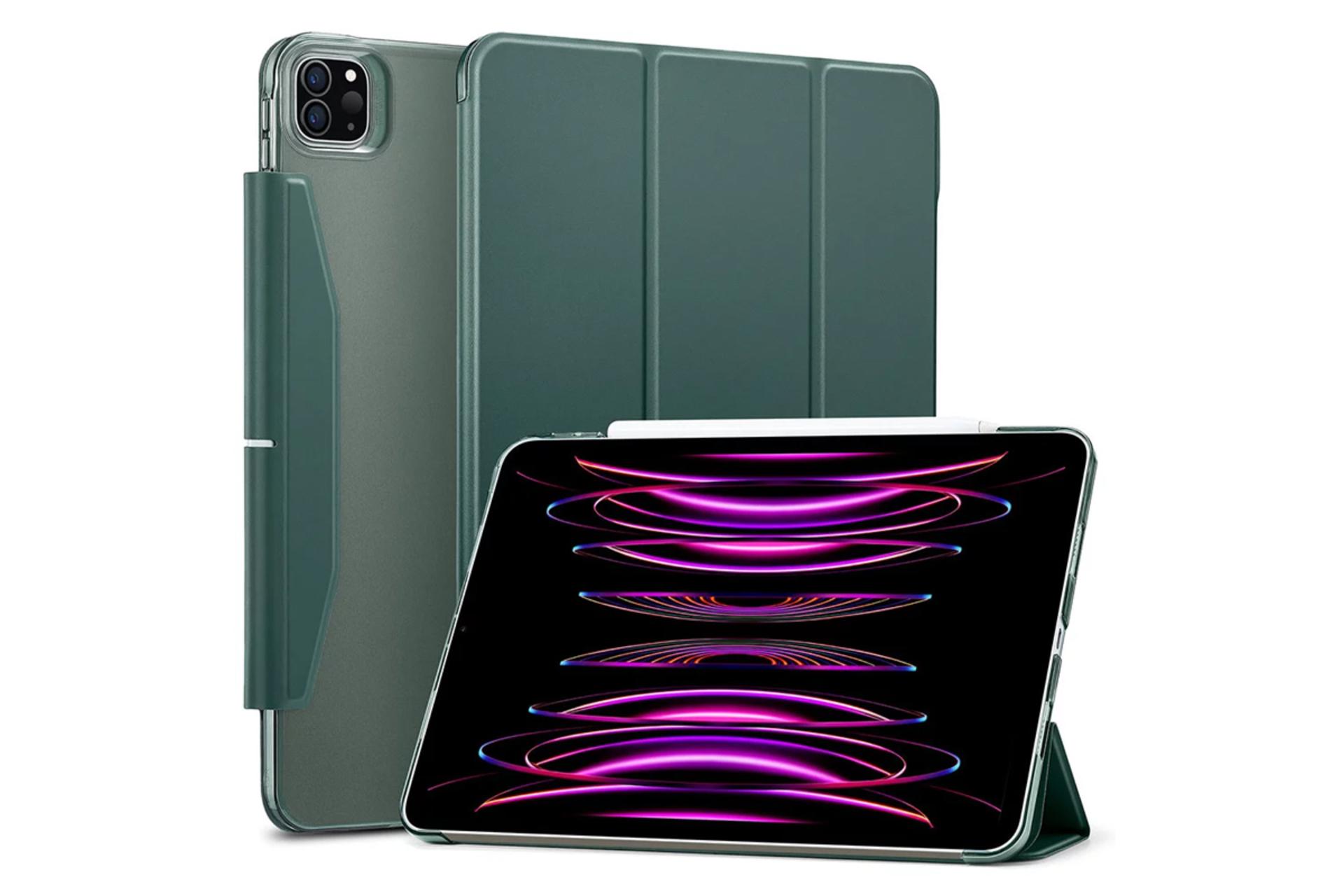 رنگ سبز قاب تبلت کیف کلاسوری ای اس آر مدل Ascend Trifold مناسب اپل iPad Pro 12.9 2022 / 2021