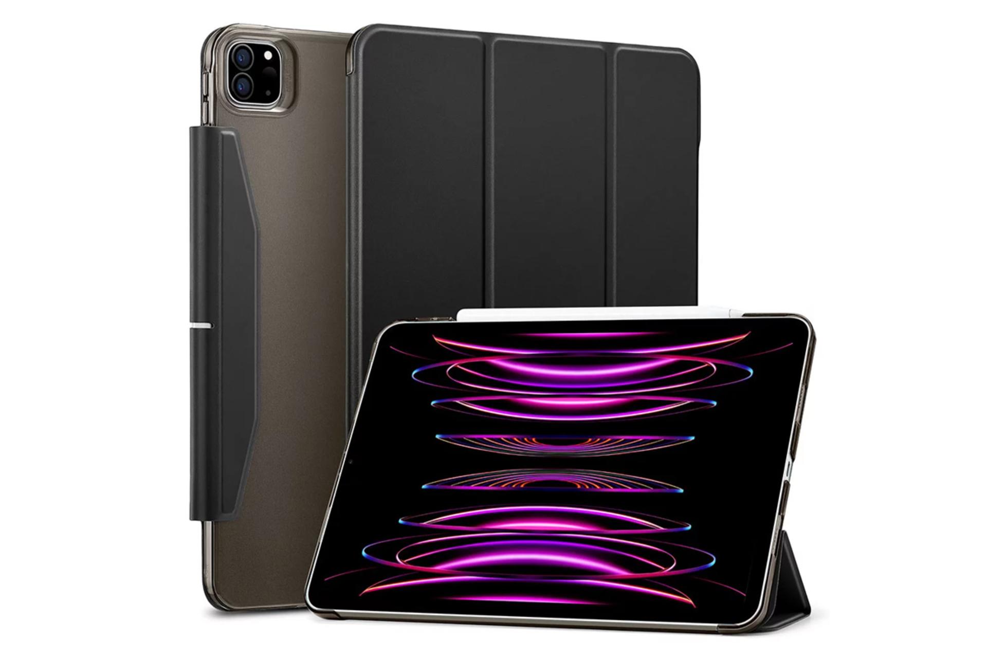 رنگ مشکی قاب تبلت کیف کلاسوری ای اس آر مدل Ascend Trifold مناسب اپل iPad Pro 12.9 2022 / 2021