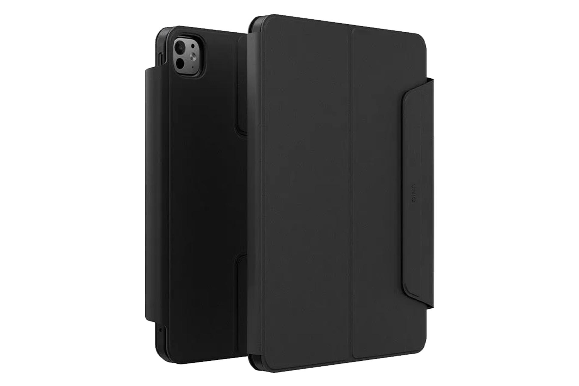 رنگ مشکی قاب تبلت کیف کلاسوری یونیک مدل Rovus SnapMount مناسب اپل iPad Pro 11 2024