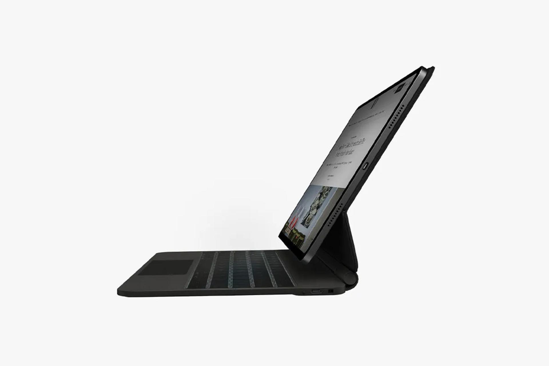 نمای کنار قاب تبلت کیف کلاسوری یونیک مدل Venno Pro مناسب اپل iPad Pro 13 2024